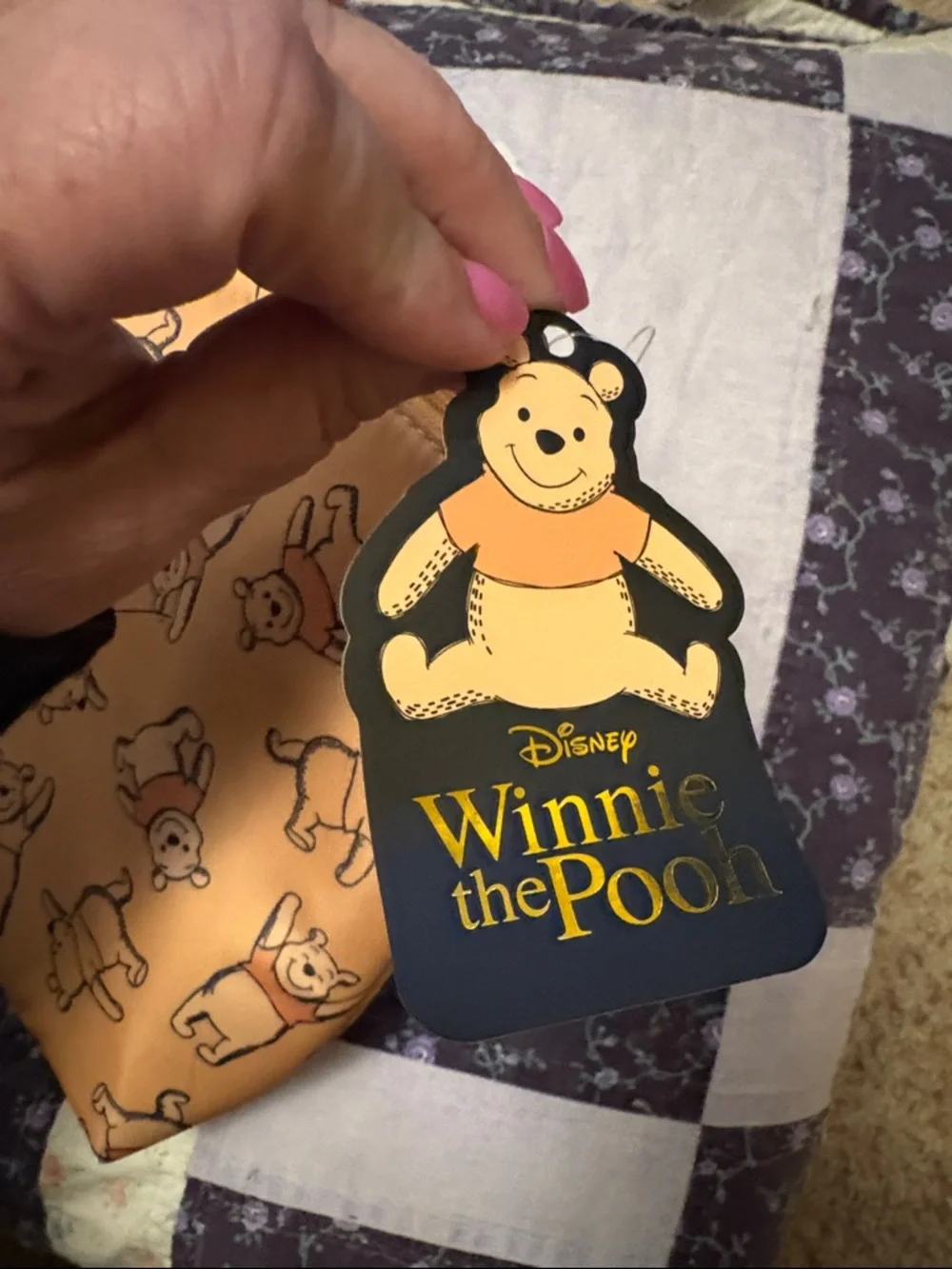 Disney Winnie the Pooh Peach Zip Cosmetic Pouch with Tag
